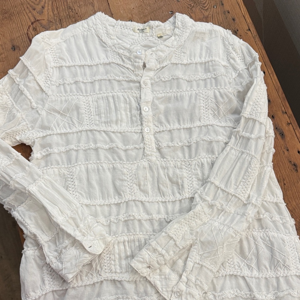 Dylan White Textured Top